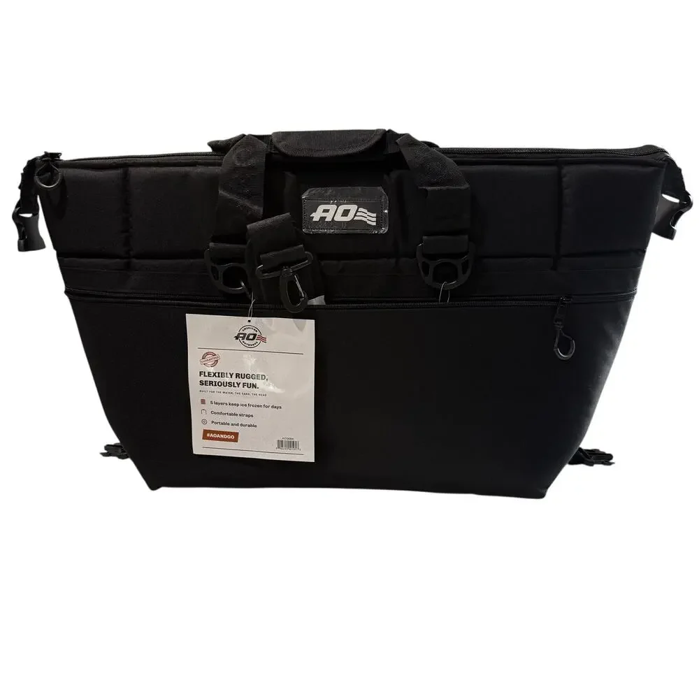 AO Coolers Original Canvas Series 36 Can Soft Cooler Black AO36BK Leakproof NWT